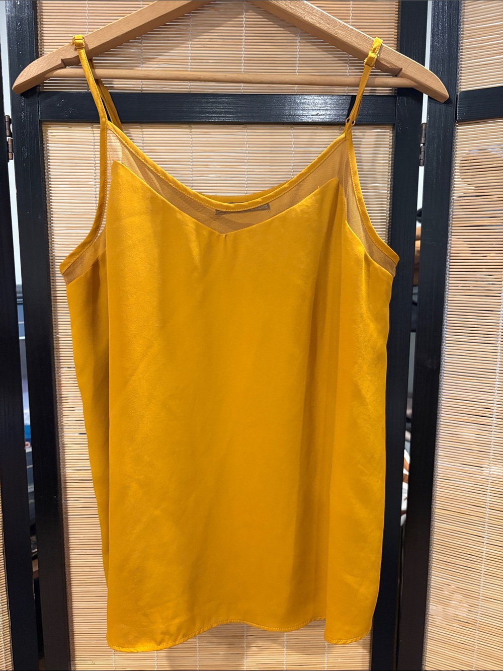 Black Tape_ Mustard Yellow Satin Camisole